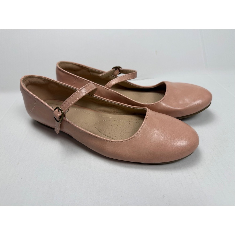 Trary Mary Jane Flats Faux Leather Size 9 Blush Pink Classic Ballet Casual Shoes